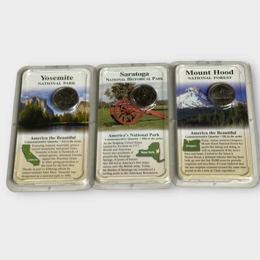America the Beautiful Quarters Set Mt Hood Yosemite Saratoga National Parks Coin